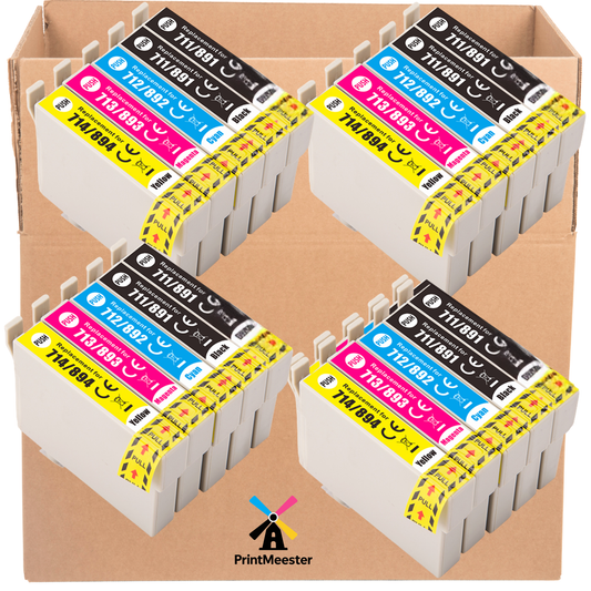 20x Huismerk Inktcartridges voor Epson T0711 T0712 T0713 T0714 inktcartridges voor Stylus SX218 SX115 DX4400 DX8400 SX515W