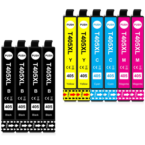 10x Geschikt voor Epson 405XL Inktcartridges - Voordeelverpakking Hoge Capaciteit XL (4Z/2C/2M/2G) - Voor WorkForce Pro WF-3820 WF-4820 WF-7830 WF-7840 Serie