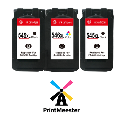 3 compatibele Canon PG-545XL CL-546XL inktcartridges voor Pixma IP2850 MG2450 MG2550 MG2950 MX495 TS3150 TS3350 TS305 TS205 TR4550 TR4650