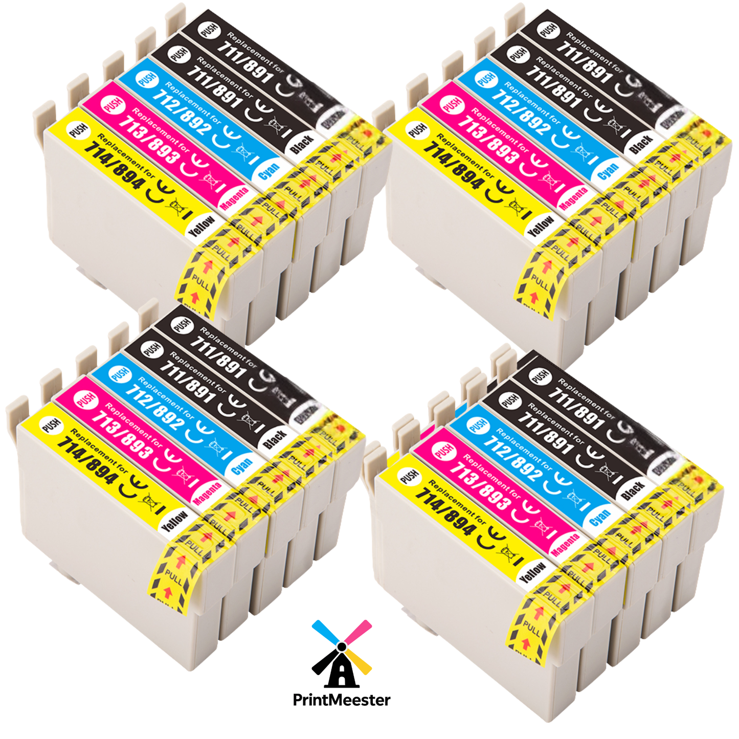 20x Huismerk Inktcartridges voor Epson T0711 T0712 T0713 T0714 inktcartridges voor Stylus SX218 SX115 DX4400 DX8400 SX515W
