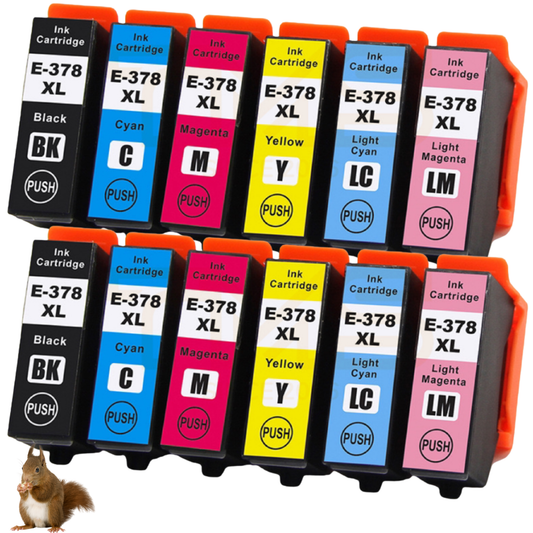 12x Huismerk Inktcartridges 378XL T379 geschikt voor Epson Expression Photo XP-8000 XP-8500