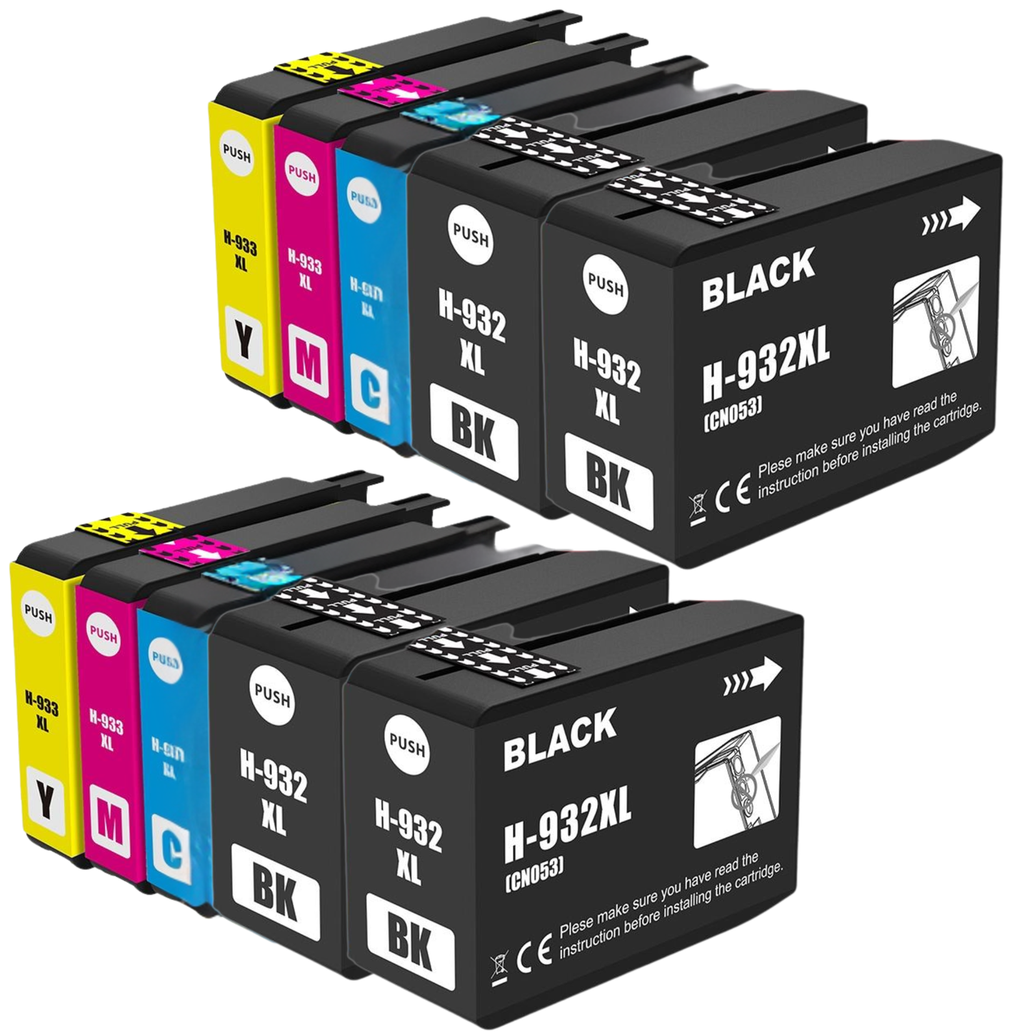 10x Huismerk Inktcartridges 932XL 933XL geschikt voor HP OfficeJet 6600 6700 7110 7610