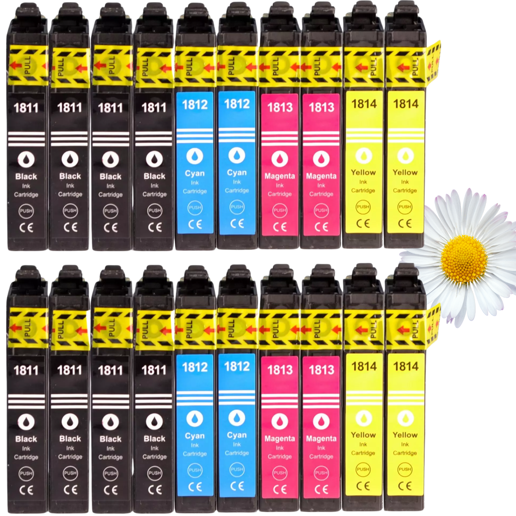 20x Inktcartridges 18XL Multipack - Compatibel met Epson 18XL (T1811-T1814) - (8Z+4C+4M+4Y) - voor Expression Home XP-202, XP-205, XP-305, XP-405, XP-425
