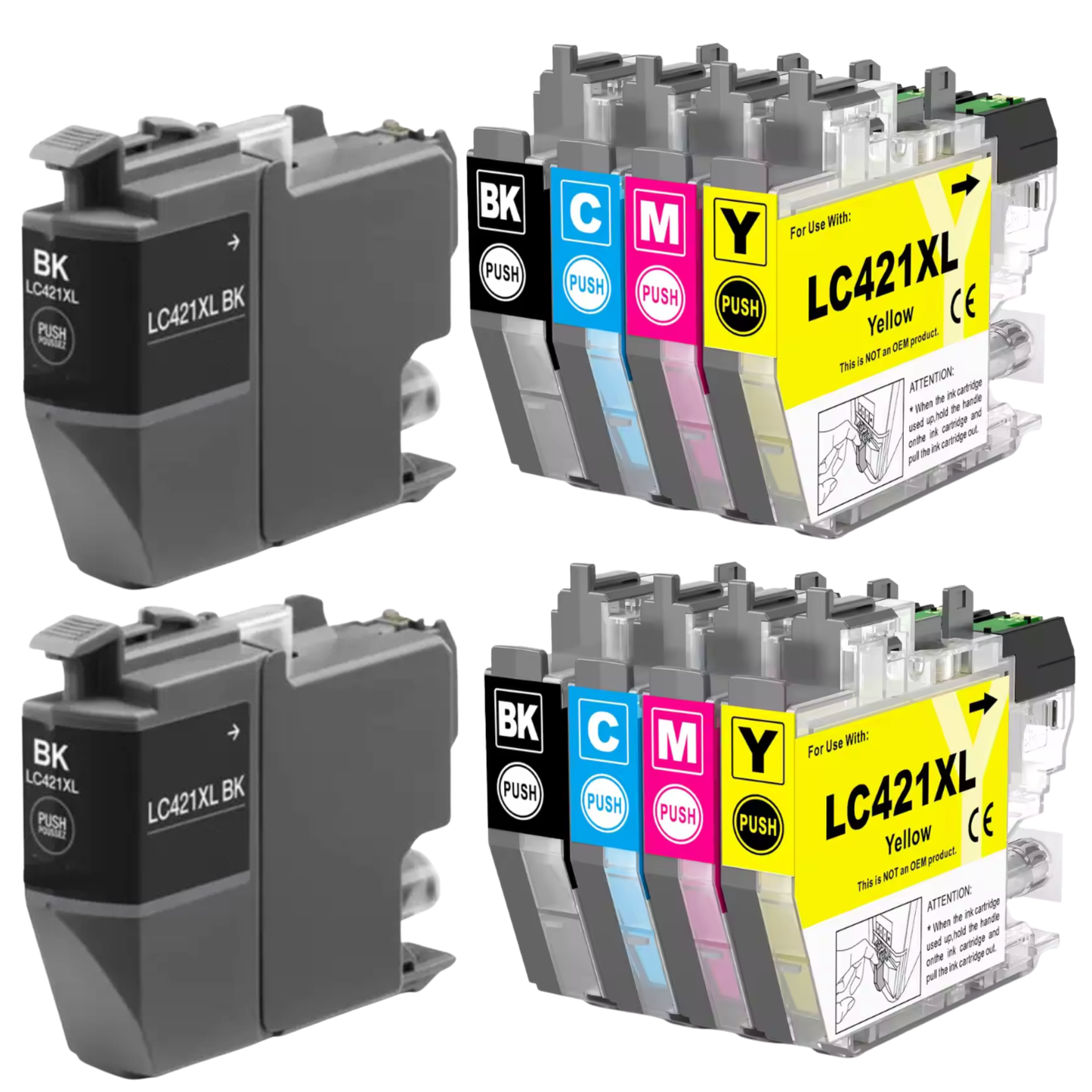 10x Huismerk Inktcartridges LC421 LC421XL geschikt voor Brother DCP-J1050DW MFC-J1010DW