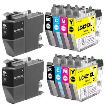 10x Huismerk Inktcartridges LC421 LC421XL geschikt voor Brother DCP-J1050DW MFC-J1010DW