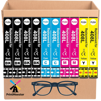 10x Huismerk Inktcartridges 408XL geschikt voor Epson WorkForce Pro WF-C4810DTWF WF-C4310DW