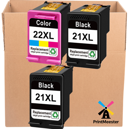 3x Huismerk Inktcartridges 21XL 22XL geschikt voor HP DeskJet D1530 F2180 OfficeJet 4315 PSC 1410