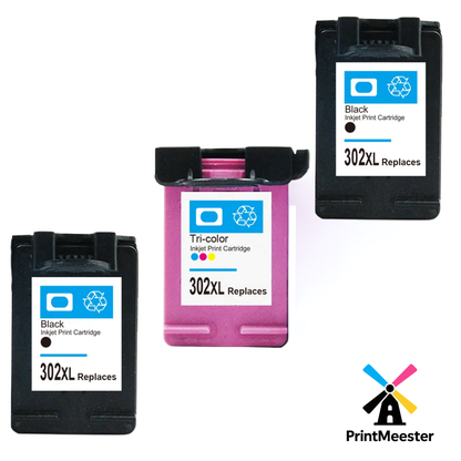 3x Huismerk Inktcartridges 302XL geschikt voor HP DeskJet 3630 Envy 4520 OfficeJet 3830