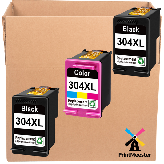 3x Huismerk Inktcartridges 304XL geschikt voor HP DeskJet 2620 2630 3720 Envy 5010 5030