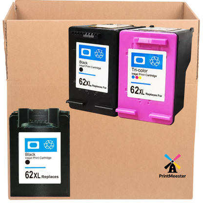 3x Huismerk Inktcartridges 62XL geschikt voor HP Envy 5540 5640 OfficeJet 5740 200 Mobile