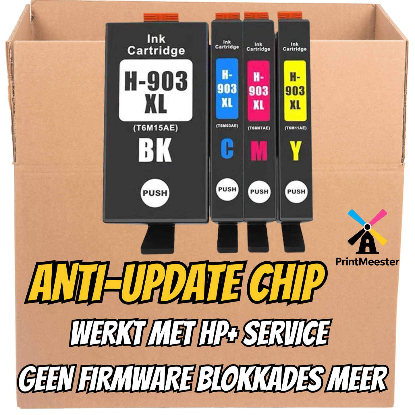 4x Huismerk Inktcartridges 903XL 907XL geschikt voor HP OfficeJet 6950 6960 6970 6975