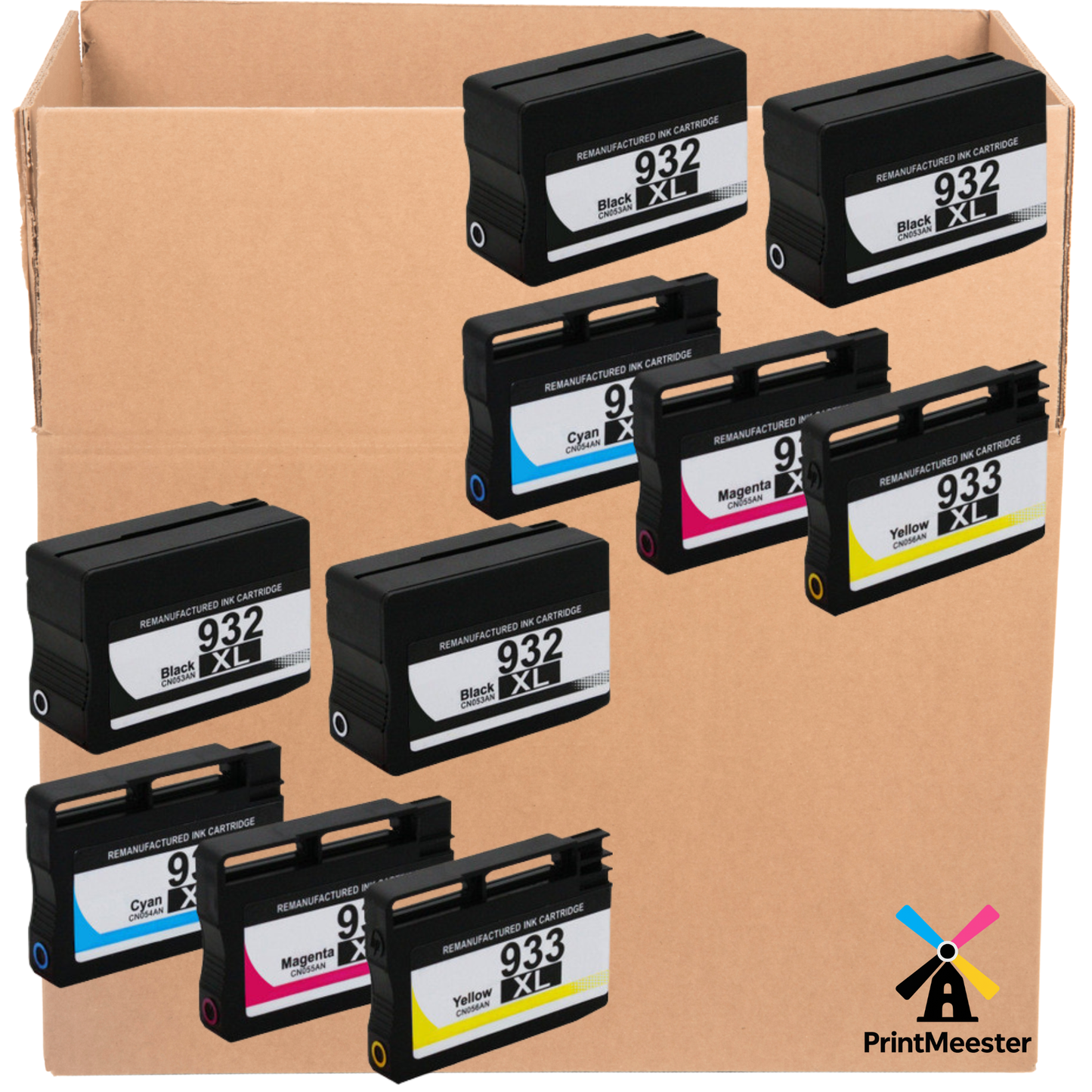 10x Huismerk Inktcartridges 932XL 933XL geschikt voor HP OfficeJet 6600 6700 7110 7610