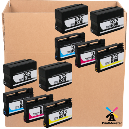 10x Huismerk Inktcartridges 932XL 933XL geschikt voor HP OfficeJet 6600 6700 7110 7610