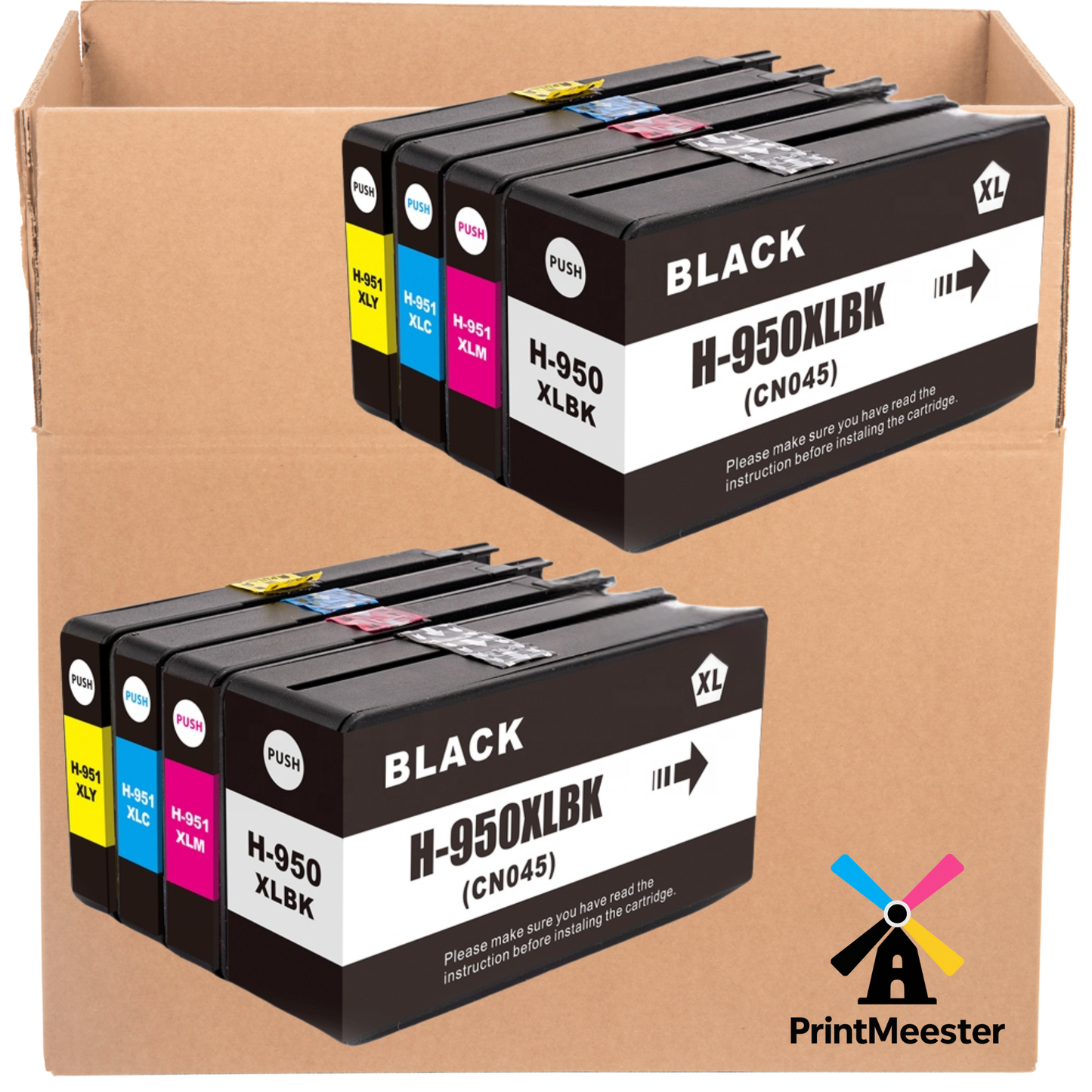 8x Huismerk Inktcartridges 950XL 951XL geschikt voor HP OfficeJet Pro 8600 8610 8620 276dw