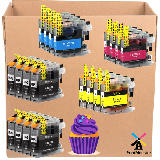 20x Huismerk Inktcartridges LC123 LC121 geschikt voor Brother DCP-J132W DCP-J152W MFC-J470DW