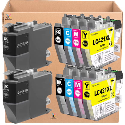10x Huismerk Inktcartridges LC421 LC421XL geschikt voor Brother DCP-J1050DW MFC-J1010DW