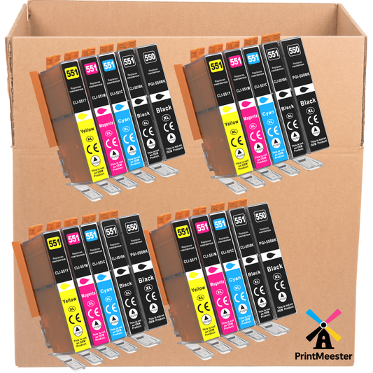 20x Huismerk Inktcartridges PGI-550XL CLI-551XL geschikt voor Canon PIXMA IP7250 MX925 MG5550