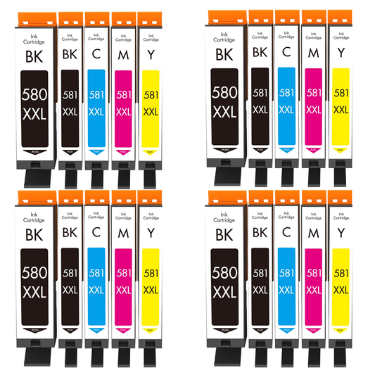 20x Huismerk Inktcartridges PGI-580XXL CLI-581XXL geschikt voor Canon PIXMA TS6150 TR7550 TS8150