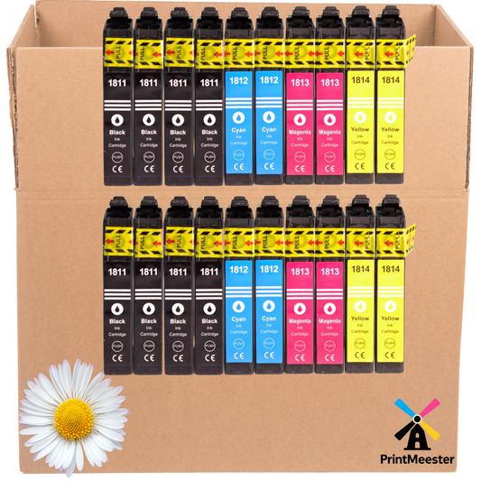 20x Huismerk Inktcartridges 18XL geschikt voor Epson XP-202 XP-205 XP-305 XP-405 XP-425