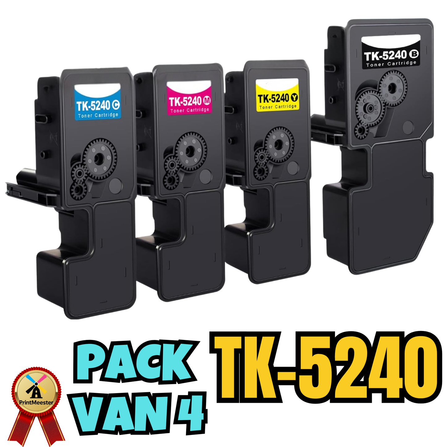Voordeelpak 4-pack Huismerk Toners TK-5240 - Geschikt voor Kyocera Ecosys M5526 / P5026 - Zwart, Cyaan, Magenta, Geel