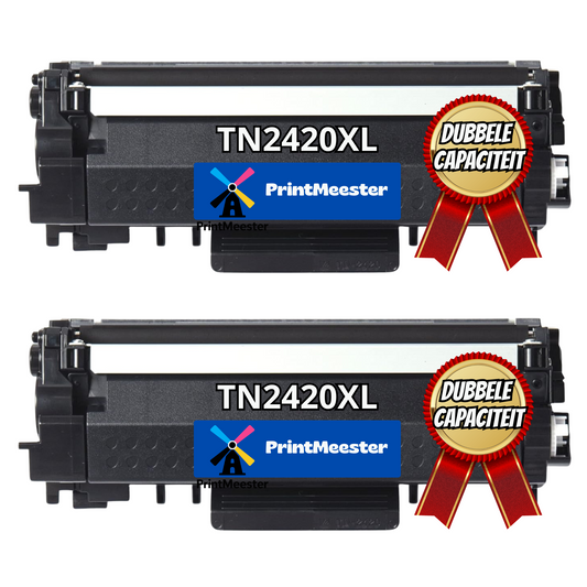 2x Huismerk Toner TN2420XL geschikt voor Brother - Met Chip - Jumbo 6000 pag.